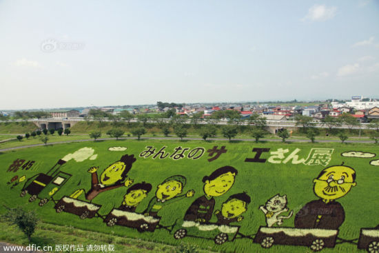 日本农民种出神奇稻田画
