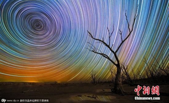 澳摄影师拍摄夜空星轨犹如仙界